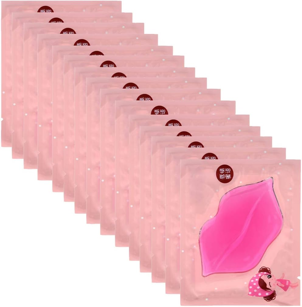 Ccbeauty 30 Pieces Pink Collagen Crystal Lip Mask Lip Plumper Mask Gel Care Mask Moisturer Essence Make Your Lip Attractive and Sexy image number 3