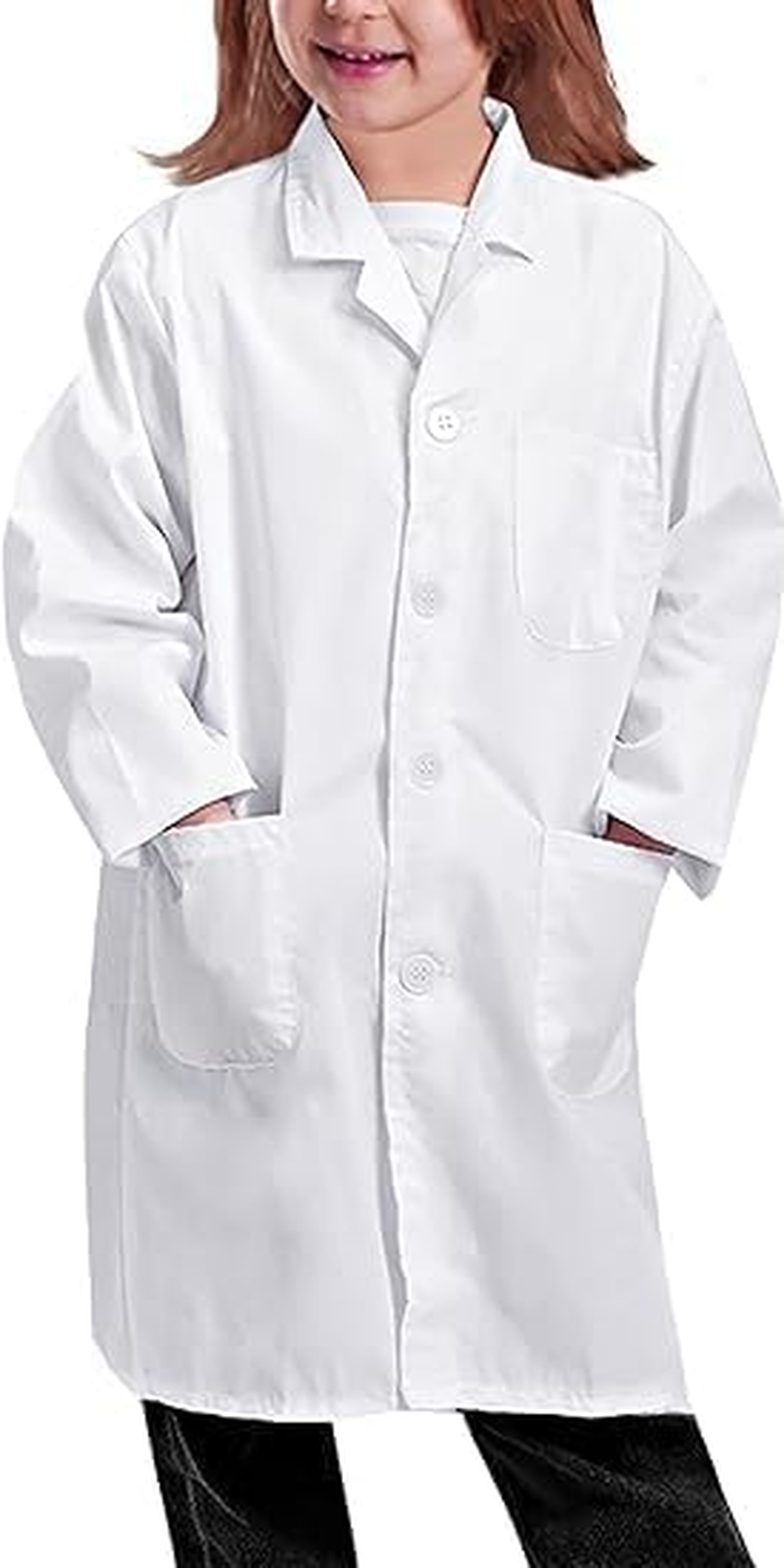 Kids Doctor Lab Coat, Girls and Boys Doctor White Lab Coat Costumes - 3/4 Length Lightweight Lab Coat, Halloween Doctor Lab Costume Suitable for 130Cm - 155Cm Children image number 2