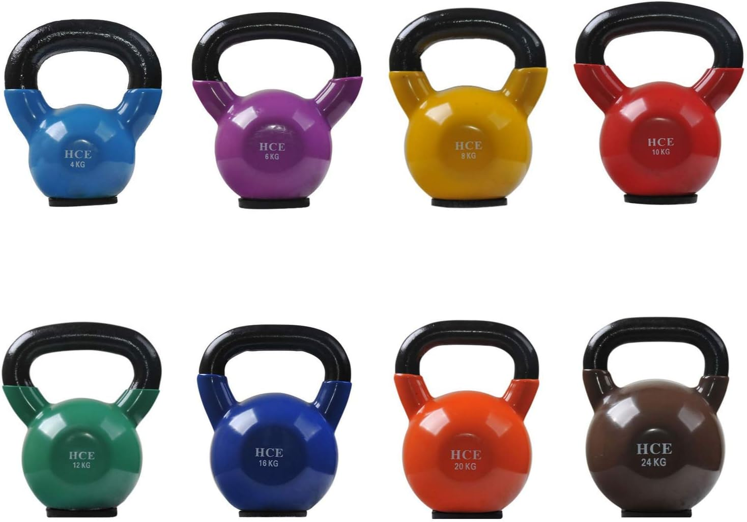 Kettlebells - Pro-Grade Steel Handle Vinyl Coated Weights by HCE - Kettlebell Workout, Crossfit, MMA, Bodybuilding, Power Weightlifting - Home Gym Fitness Sport Equipment