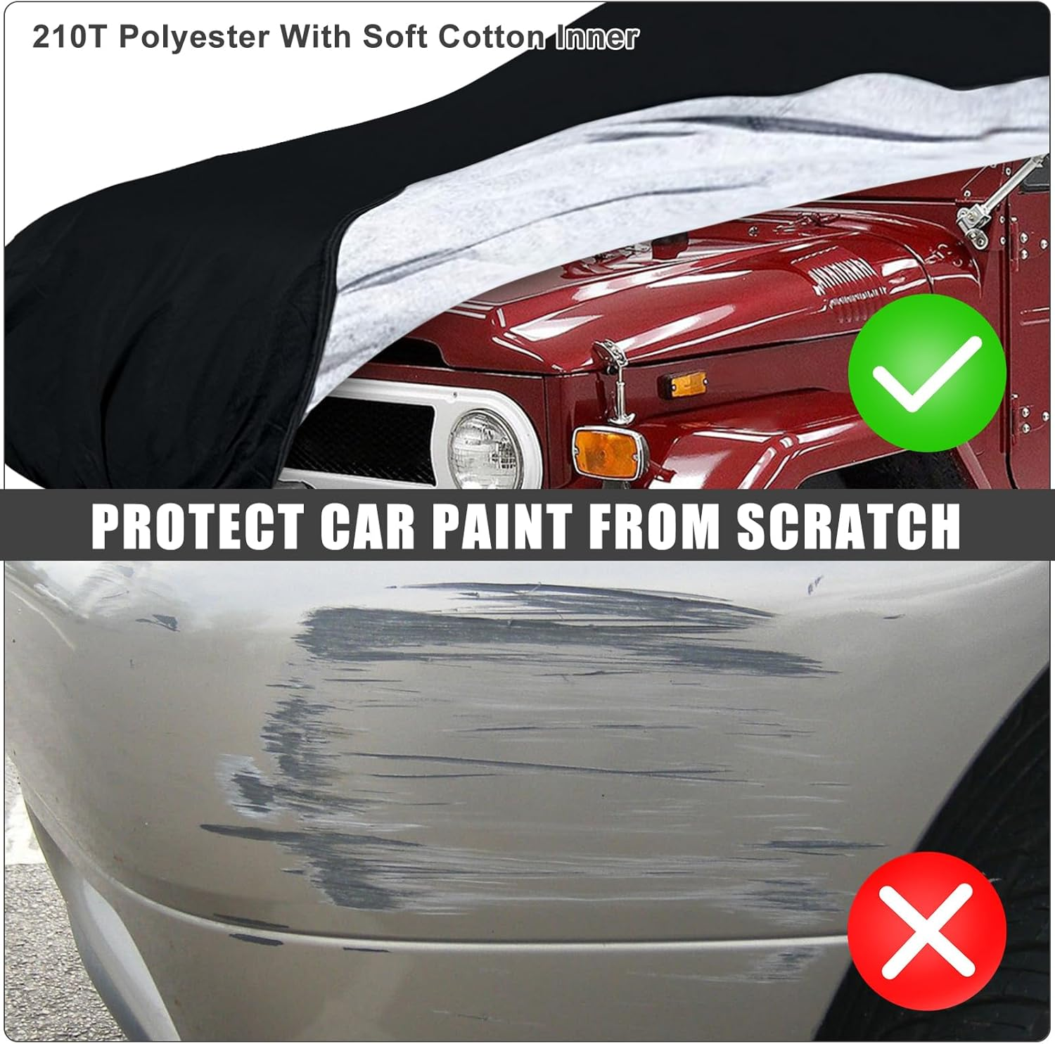 Waterproof Car Cover Replace for 1960-1984 Toyota Land Cruiser FJ40/41/42 210T All Weather Classic Car Covers with Zipper Door for Snow Rain Dust Protection image number 1