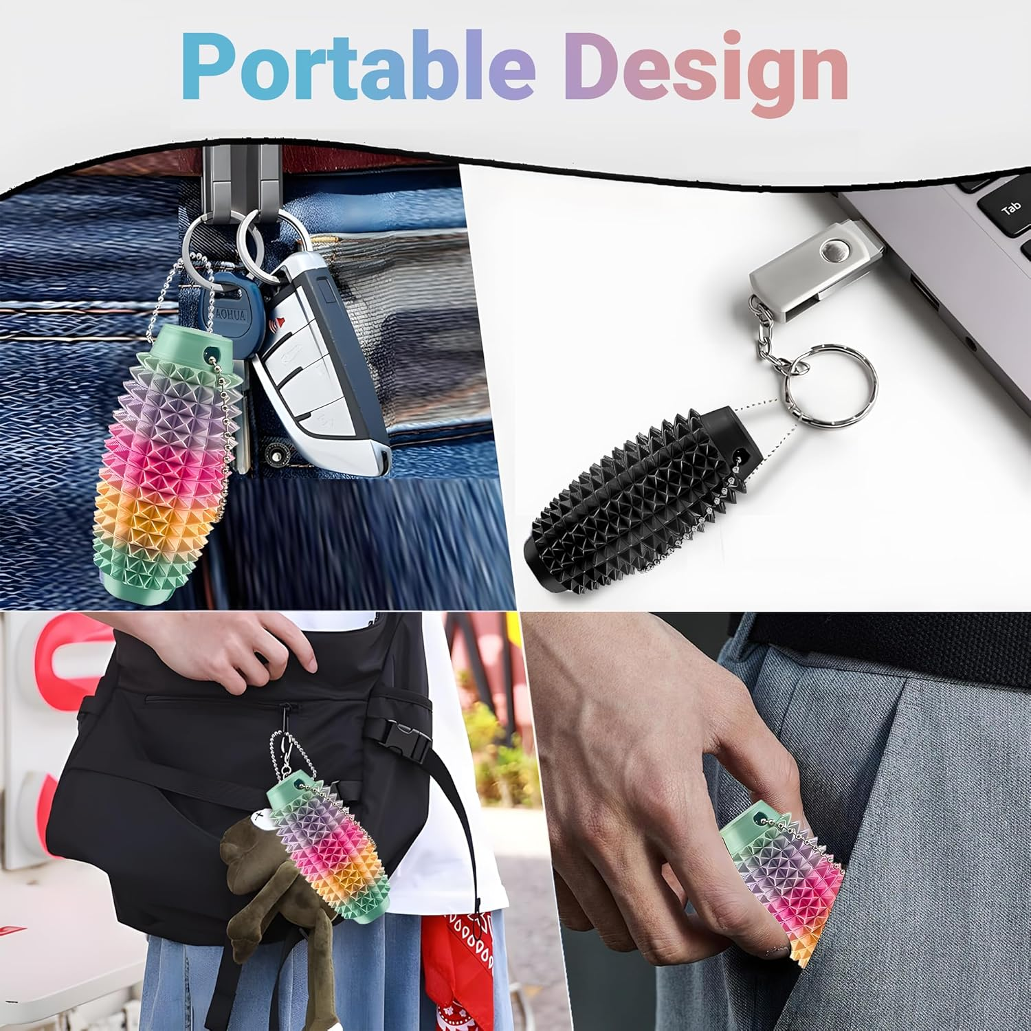 2Pcs Little Ouchies Pain Stim Fidget Toys &ndash; 3D Printed Spiky Sensory Keychain for Anxiety & Stress Relief, Pocket-Sized Handheld Fidget for Adults & Teens, Novelty Gift Toy for Friends & Family image number 6