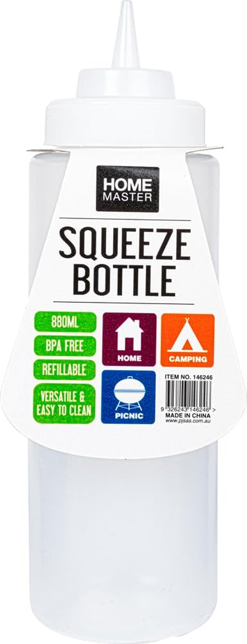 Home Master 2 Pack Squeeze Bottle 880Ml Sauce Clear Refillable Screw Top image number 4
