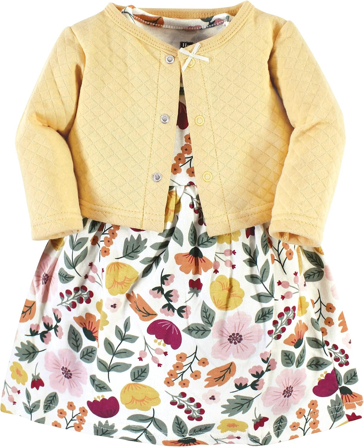 Hudson Baby Girls' One Size Quilted Cardigan and Dress