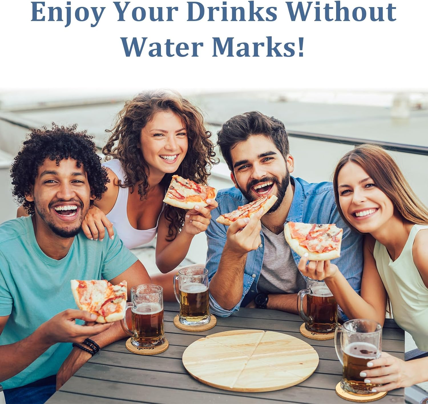 6 PCS Funny Cork Coasters for Drinks,Schitts TV Show Merchandise Coasters Set with Coaster Holder,Coffee Table Tea Table Bar,Schitts TV Themed Coasters Gifts for Fans image number 2