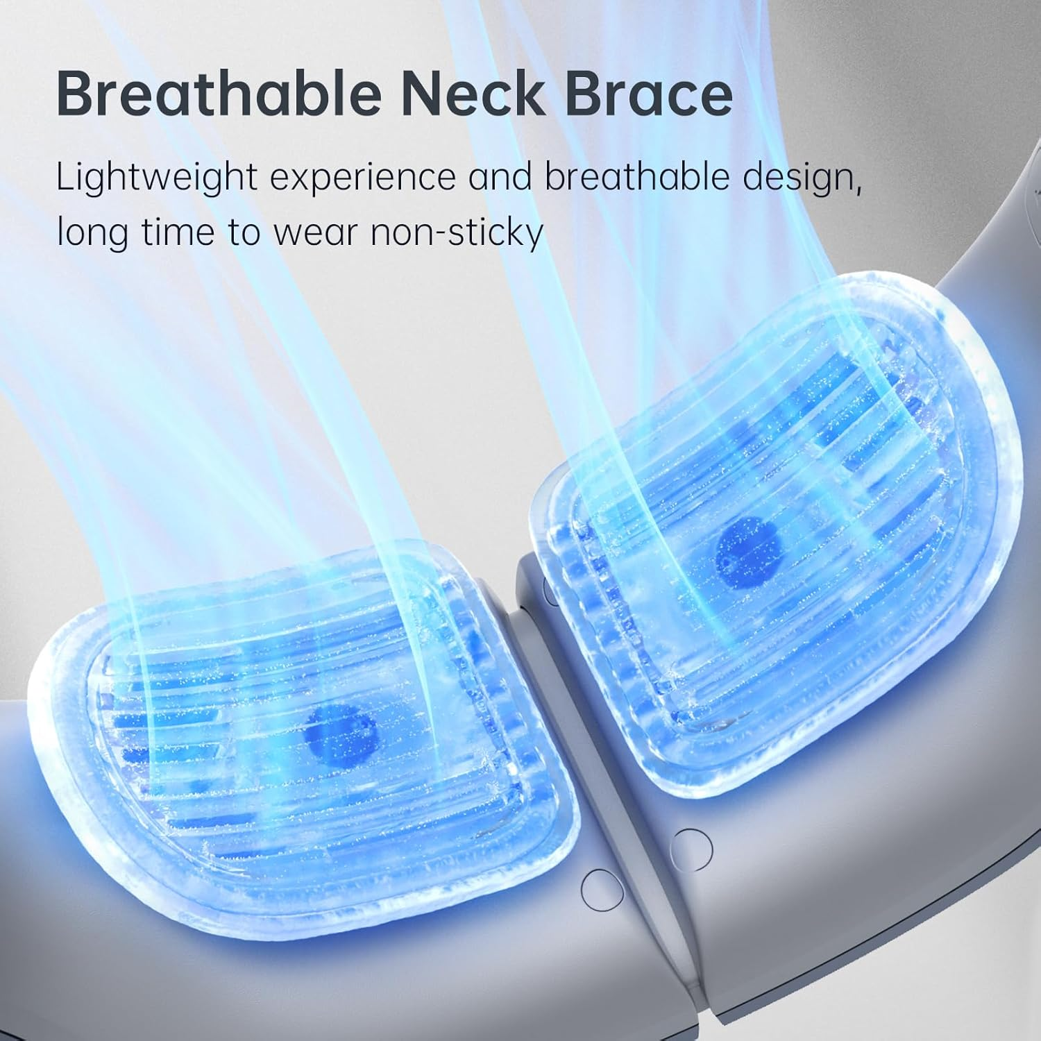 JISULIFE Portable Neck Fan, 5000 Mah Battery Operated Rechargeable Fan, Personal Wearable Fan with Necksupport, 100 Speeds Bladeless Fan with LED Display, Fashionable Gifts for Women Men-Grey image number 2