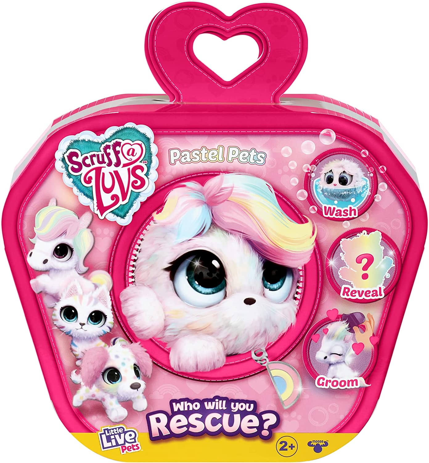 Little Live Pets Scruff a Luvs Mystery Animal Reveal. Wash, Groom and Rescue a Cute Pastel Rainbow Colored Plush Pet! Styles May Vary - Who Will You Rescue? image number 2