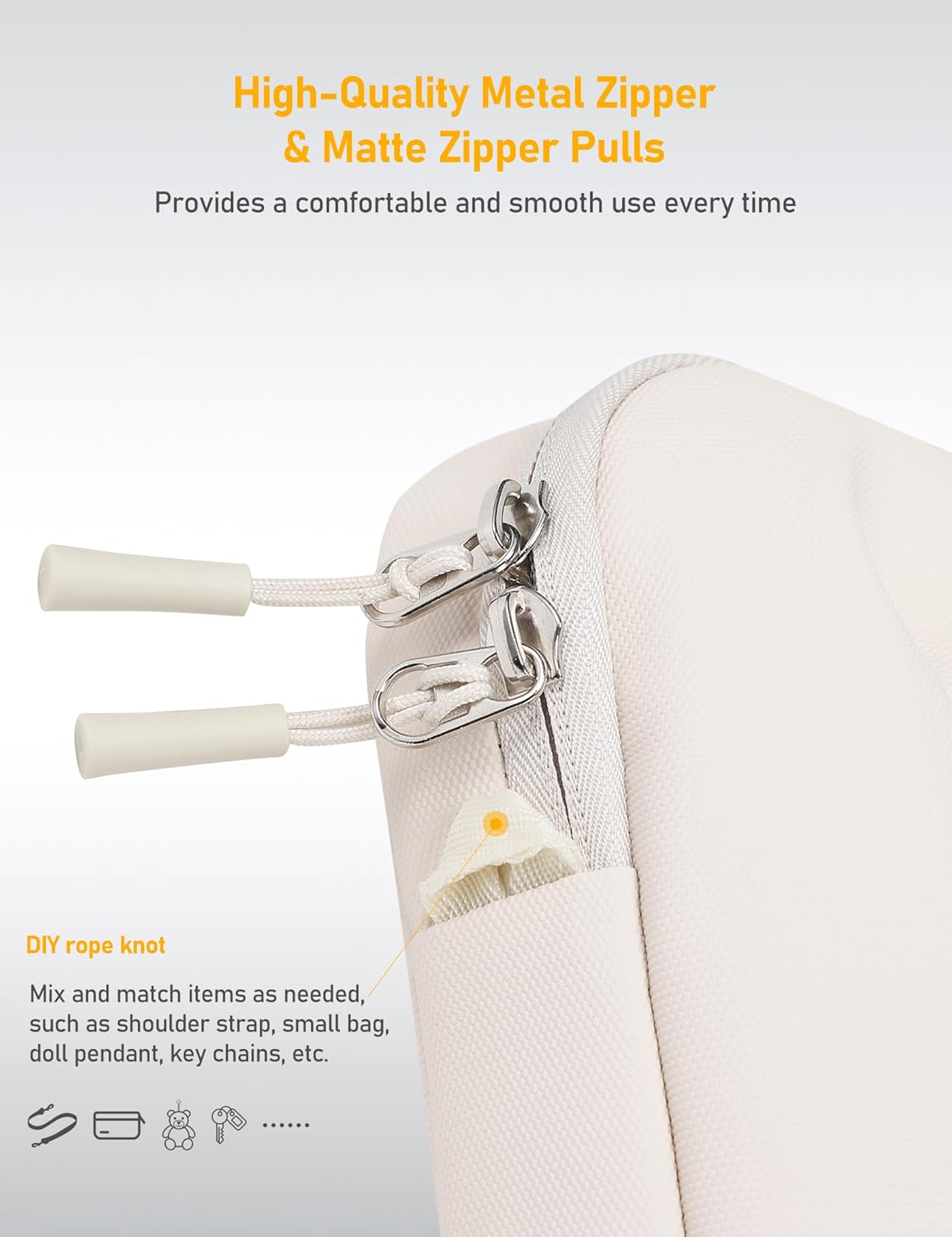 13.3-14 Inch Laptop Sleeve Bag Water-Resistant Laptop Case for Macbook Pro 14 2024-2021, Macbook Air 13 M4 2025, Swift Go 14, 14 Inch ASUS Zenbook, Dell 14, Inspiron 14, Envy 13, Pearl White image number 3