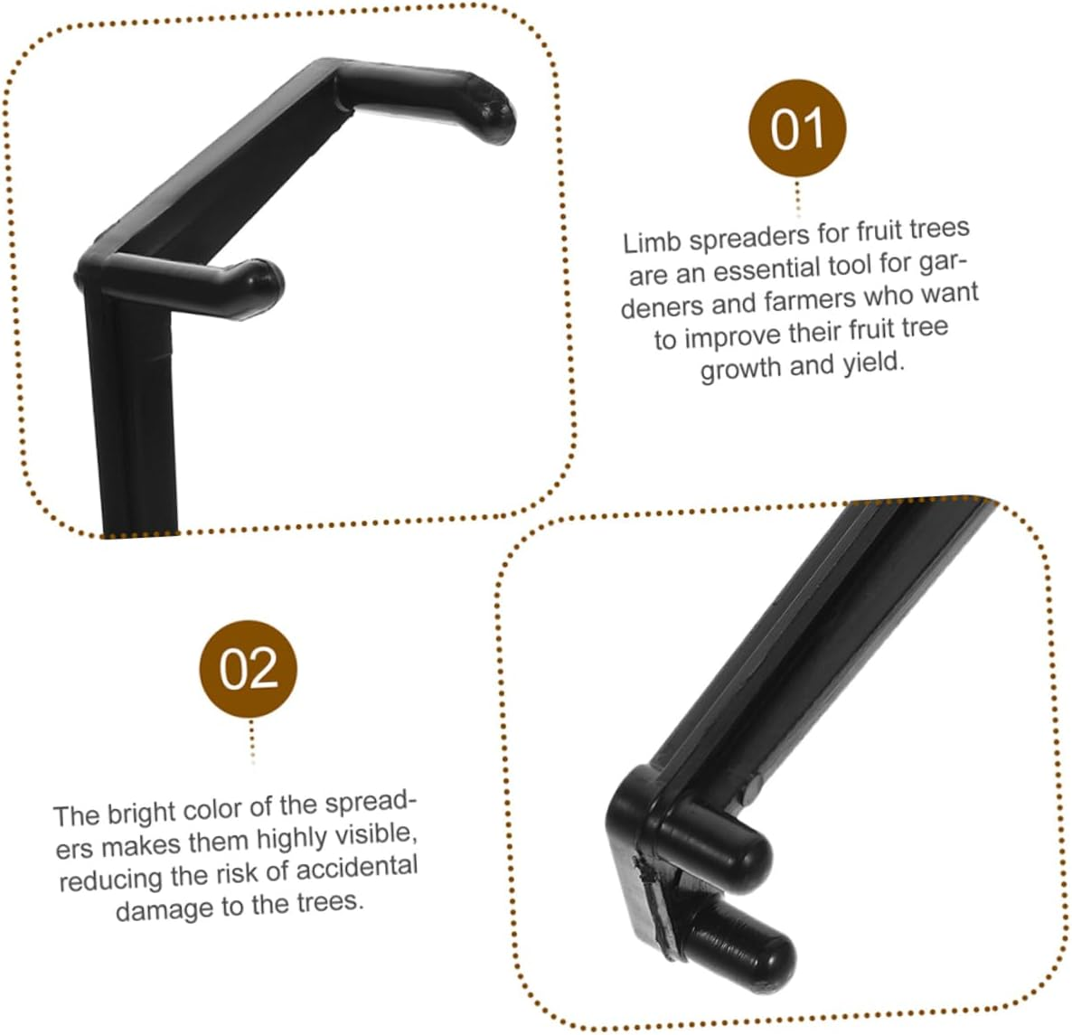 Outanaya 50Pcs Plastic Branch Spreaders for Fruit Trees Adjustable Limb Spreaders Gardening Grafting Tools Tree Branch Clips Support Bending and Shaping Limbs image number 4