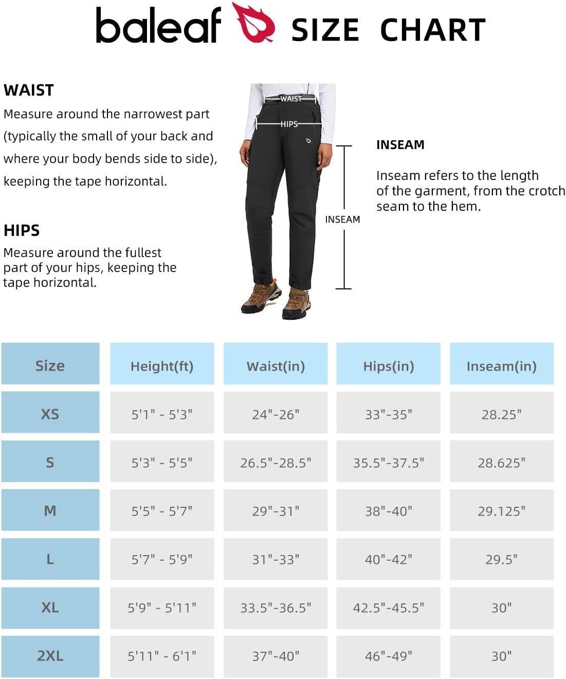 Baleaf Women'S Hiking Pants Fleece Lined Waterproof Cold Weather Insulated Ski Snow Pant Warm Winter Soft Shell image number 1