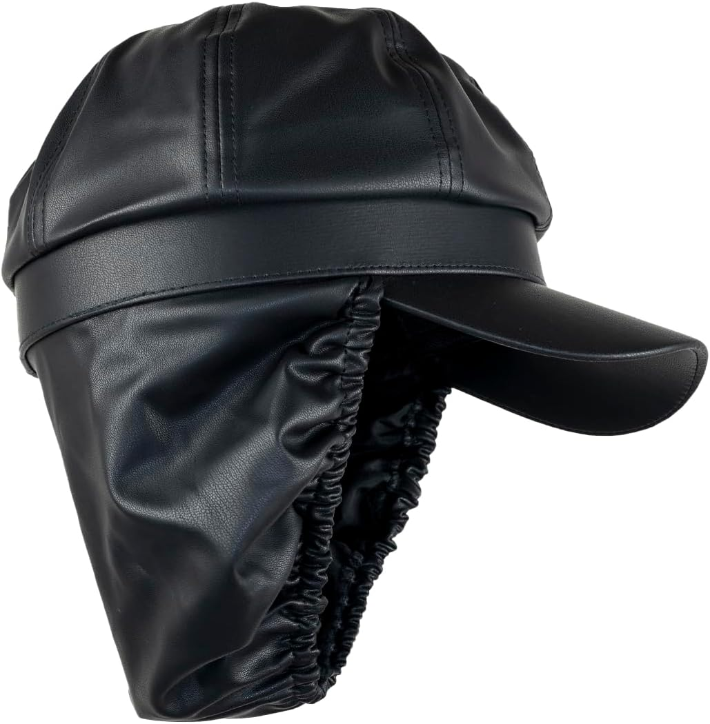 Never-Before-Manufactured PU Cap for Women and Men Protects Hairstyle in Rain Humidity Drizzle Sun Snow Water-Resistant Hat Also Hijab Head Cover - Brown, Large image number 3