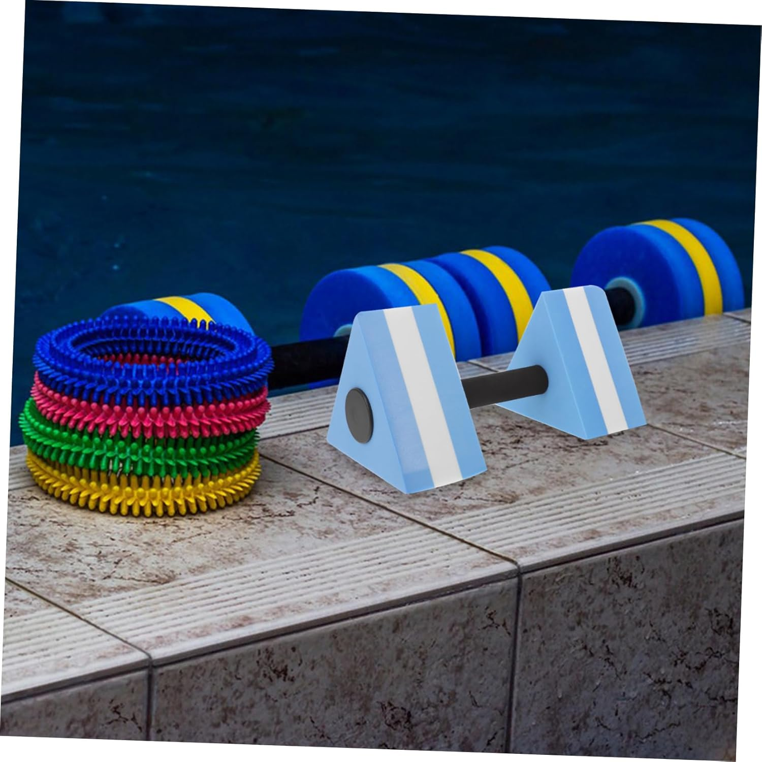 Kisangel Water Weights Dumbbell, Pool Exercise Equipment Foam Water Aerobics Dumbbell Weights for Aerobics Swimming Fitness Lightweight Easy to Use image number 2