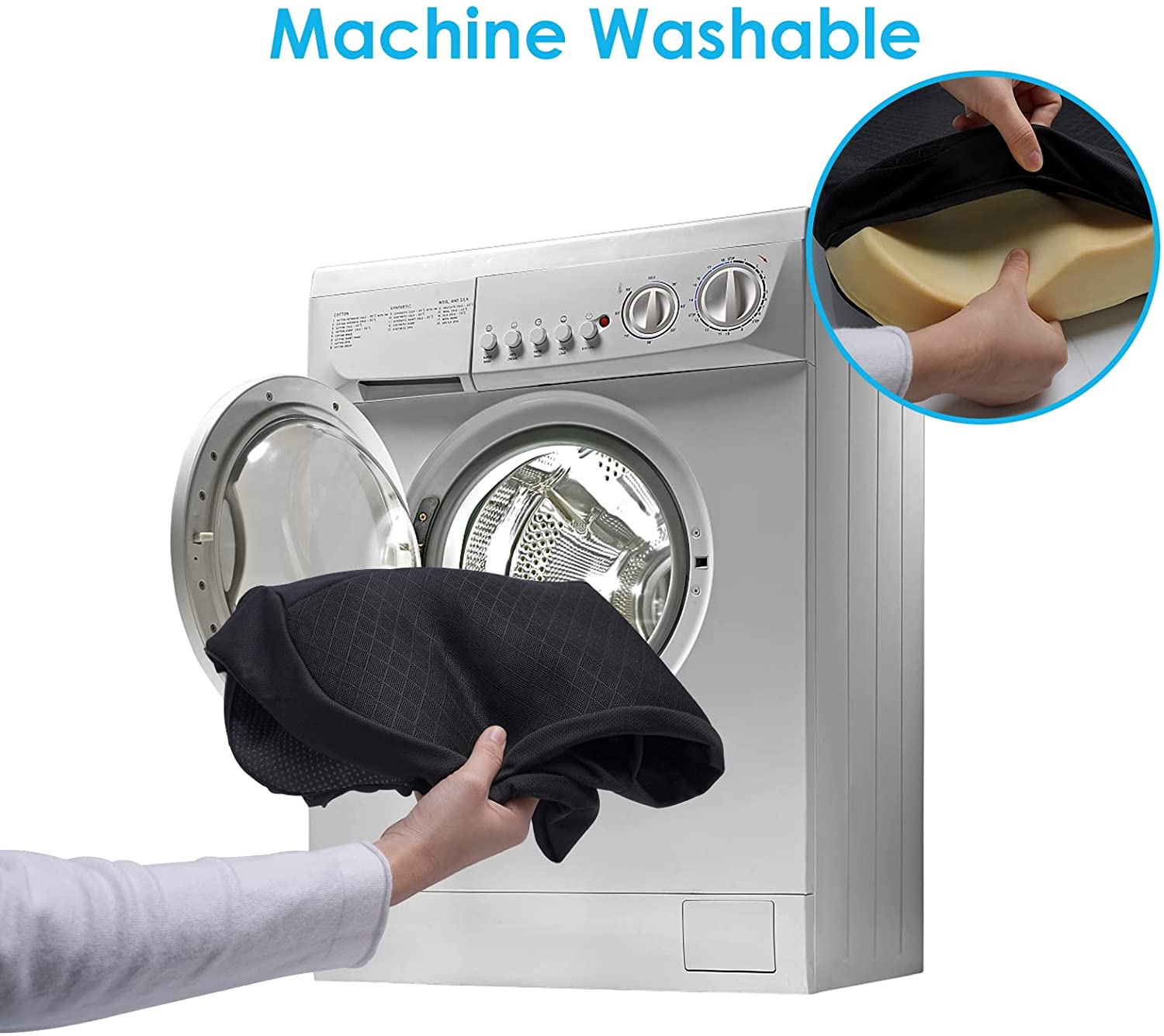 Comfortable Memory Foam Coccyx Cushion, Designed to Relieve Tailbone Pain, Sciatica, Ergonomic Chair Cushion, Suitable for Long Sitting in Car, Office, Travel, Wheelchair, Skid-Proof, Washable Cover