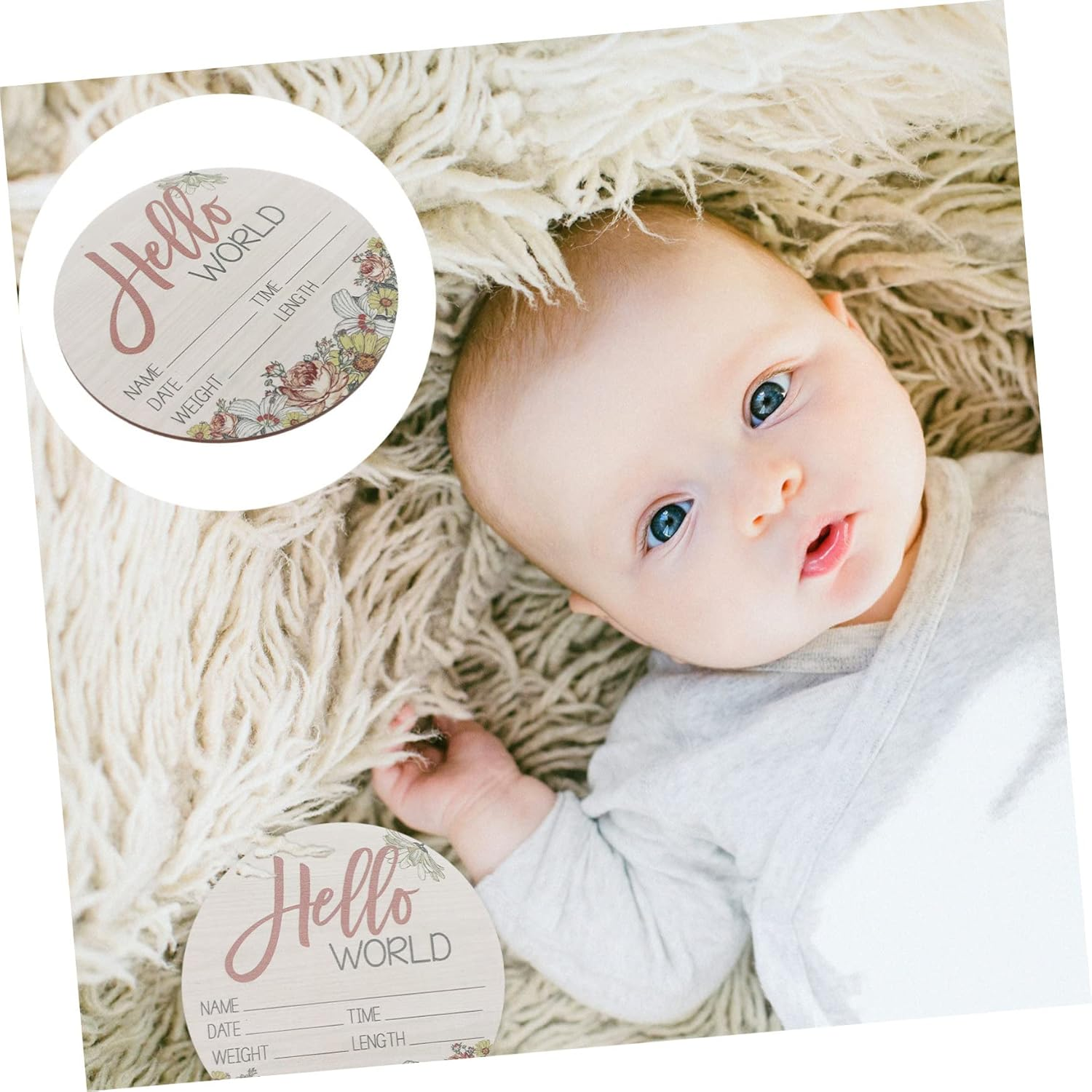 Wooden Newborn Announcement Sign Birth Photo Prop Keepsake Introduction Sign for Hospital Photography and Shower Gift image number 2