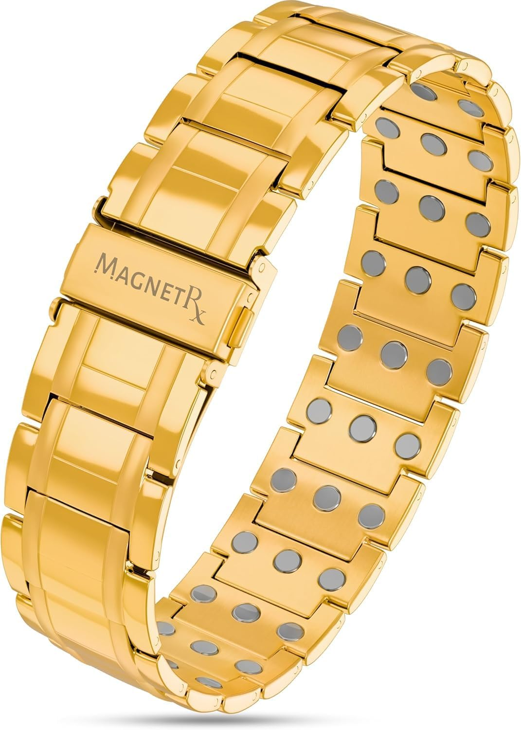 Magnetrx&reg; Magnetic Bracelets for Men - Ellipsemax 5X Strength 5,000 Gauss Magnets - Designed in USA & Patent Pending - Premium Titanium Mens Magnetic Bracelet & Adjustable Length (Black)