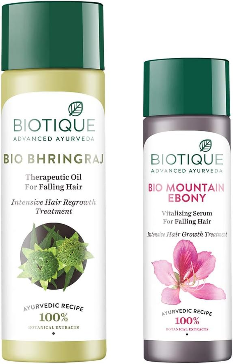 Biotique Bio Bhringraj Fresh Growth Therapeutic Oil, 200Ml and Biotique Bio Mountain Ebony Vitalizing Serum for Falling Hair Intensive Hair Growth Treatment, 120Ml (Pack of 2) image number 6