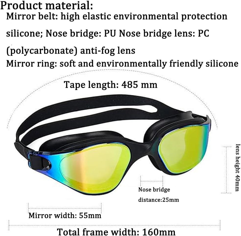 KEWAYO Swim Goggles, Wide View Clear View Swimming Goggles for Adult, Anti-Fog UV Protection No Leak Vision Pool Goggles image number 6