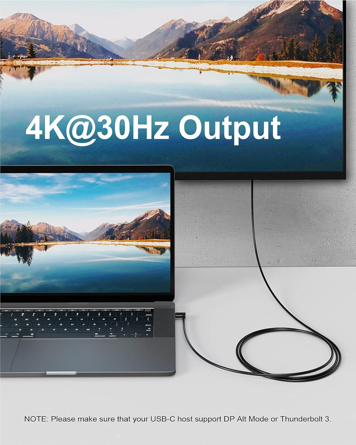 USB C to HDMI Cable Right Angle 4K, Cablecreation USB Type C HDMI Adapter Cable to Connect Laptop to Monitor Thunderbolt 3 Compatible for Ipad Mini 6, Macbook Pro, Samsung Note 9 S10 S9 S8 plus 1.8M image number 1