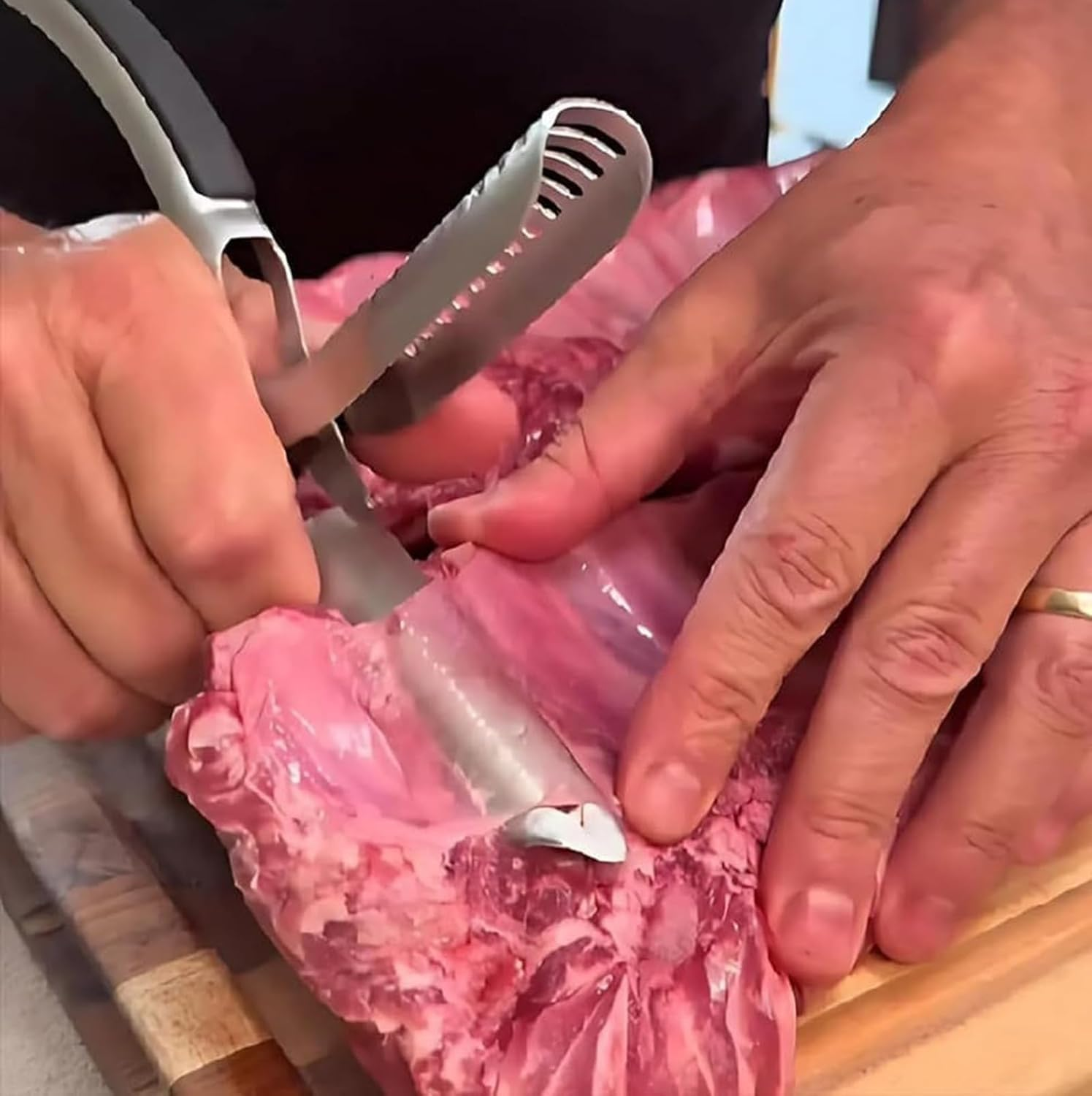 Rib Prep Tool Pro, BBQ Rib Skinner, Stainless Steel Rib Membrane Remover Tool, Ergonomic Design for Effortless BBQ Rib Preparation (1PC) - 1Pc image number 3