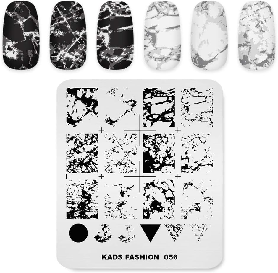 Professional Nail Art Stamping Plates with Marble Crack Geometry Pattern for Manicure DIY Image Print Nail Design Transfer Tools image number 4