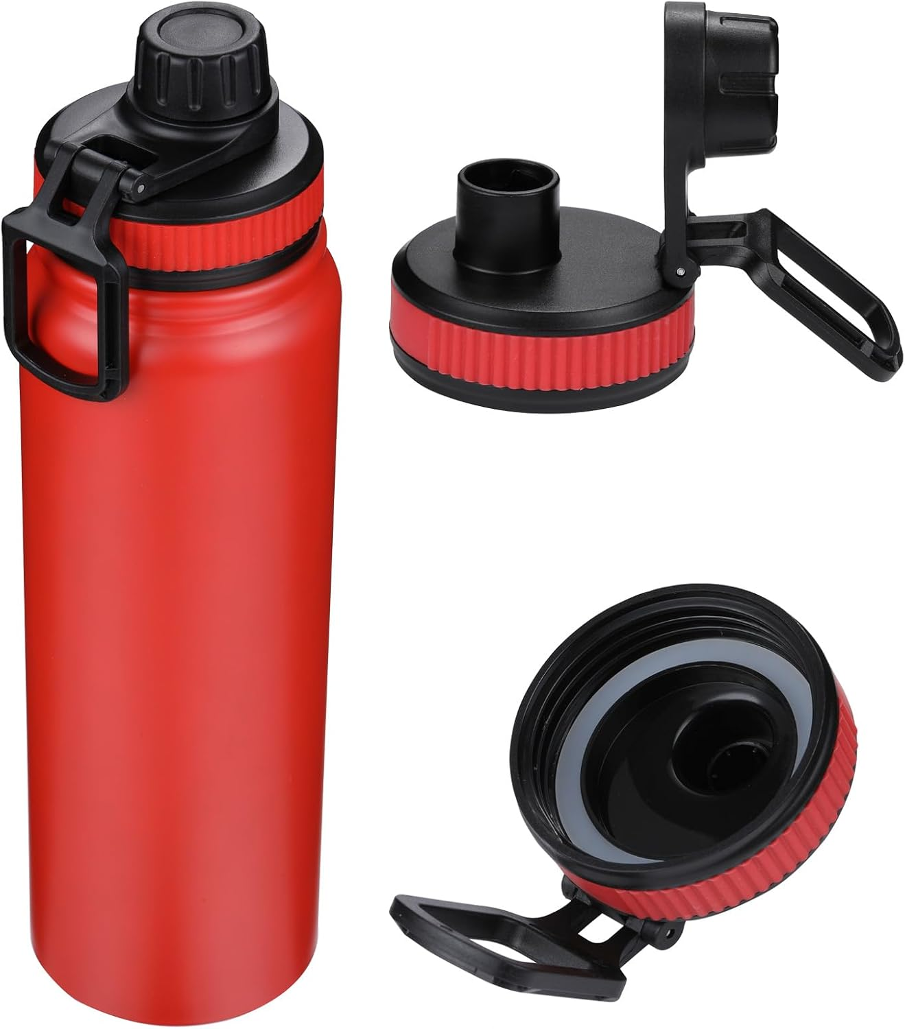 LMX 40 Oz Stainless Steel Insulated Water Bottle Double-Wall Vacuum Sealed Flask BPA Free, Keep 24 Hours Cold and 12 Hours Hot for Water,Coffe,Tea (Red) image number 1