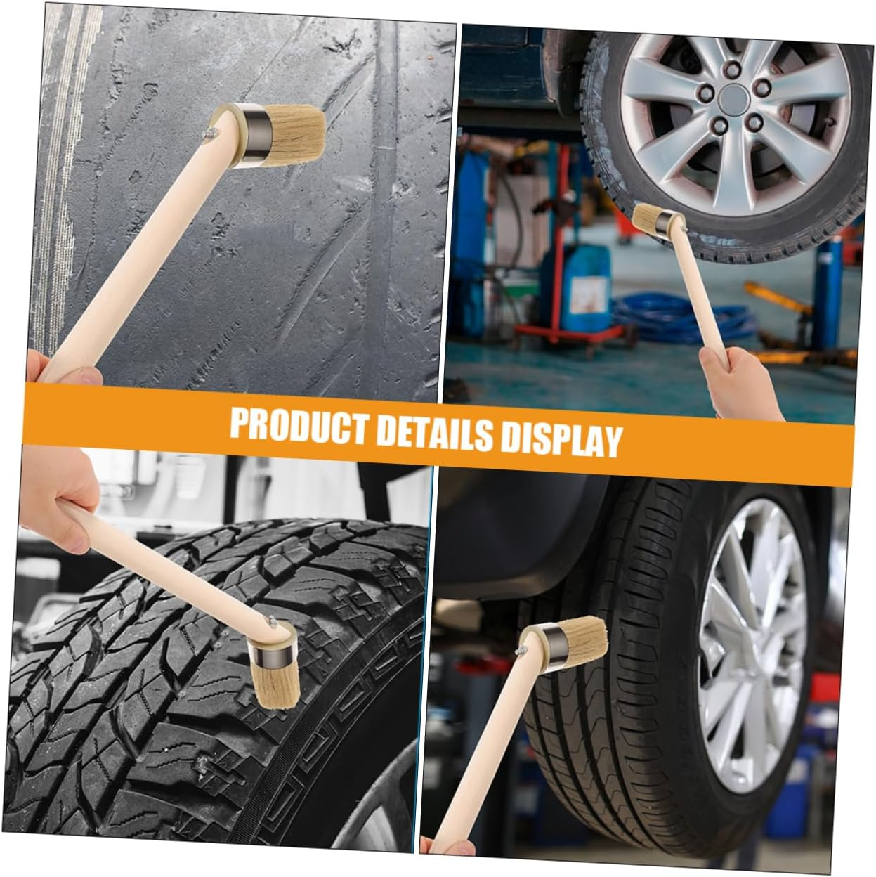 HOODANCOS 3Pcs Tire Grease Applicator Brushes with Ergonomic Handle for Automotive and Repair Mechanic Tool for Cars Trucks and Motorcycles image number 1