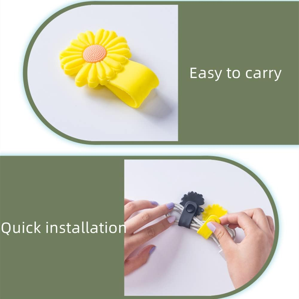 12PCS Silicone Cable Organisers Reusable Straps Clips Wire Ties Cable Storage Metal Snap Silicone Magnetic Buckle for Phones, Headset, PC Computer Cable image number 2