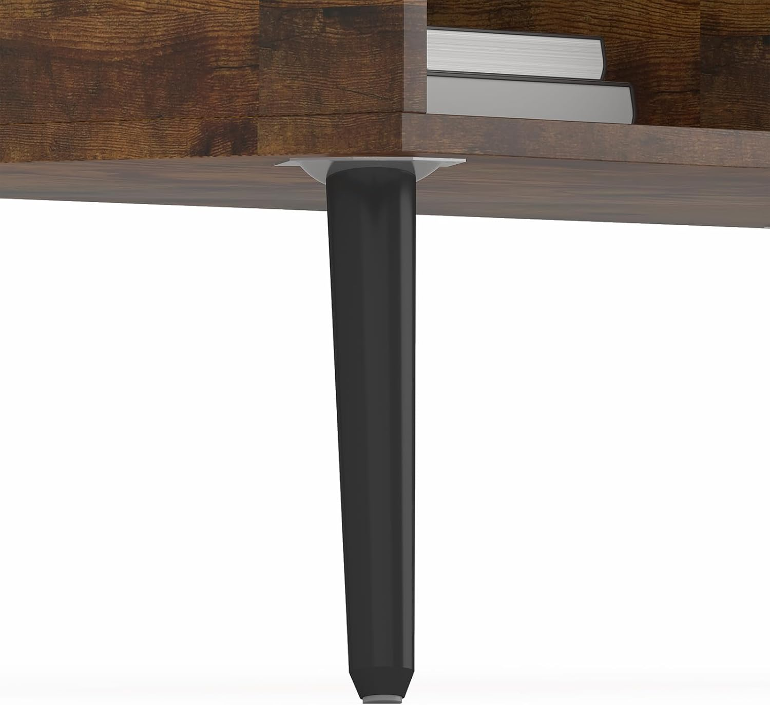 Ufurniture Lift Top Coffee Table with Hidden Storage, Gas Lift Tabletop Dining Table with Storage Shelf for Home Living Room, Office, Walnut - Black image number 4