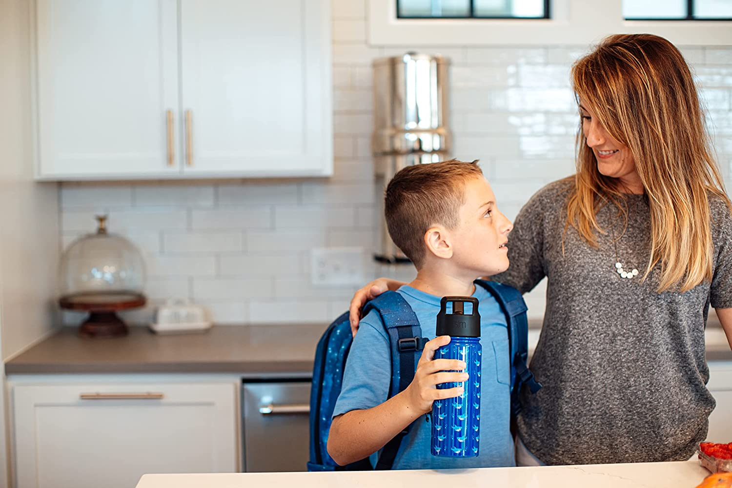 Simple Modern 18Oz Summit Kids Water Bottles with Straw Lid Sippy Cup - Dishwasher Safe Vacuum Insulated Tumbler Double Wall Travel Mug 18/8 Stainless Steel Flask - Pattern: Solar System image number 2