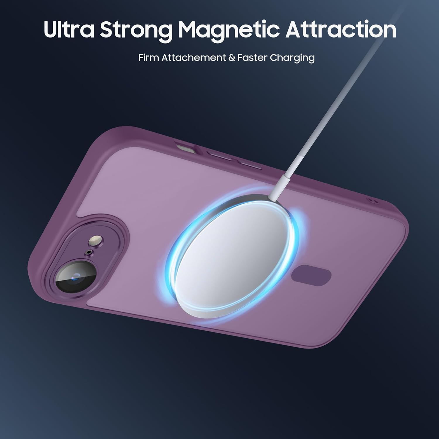 Magnetic Case for Iphone 16E Case, [Compatible with Magsafe] Drop Protection Skin-Friendly Shockproof Protective Translucent Matte Cover for Iphone 16E 2025 6.1-Inch - Black image number 6