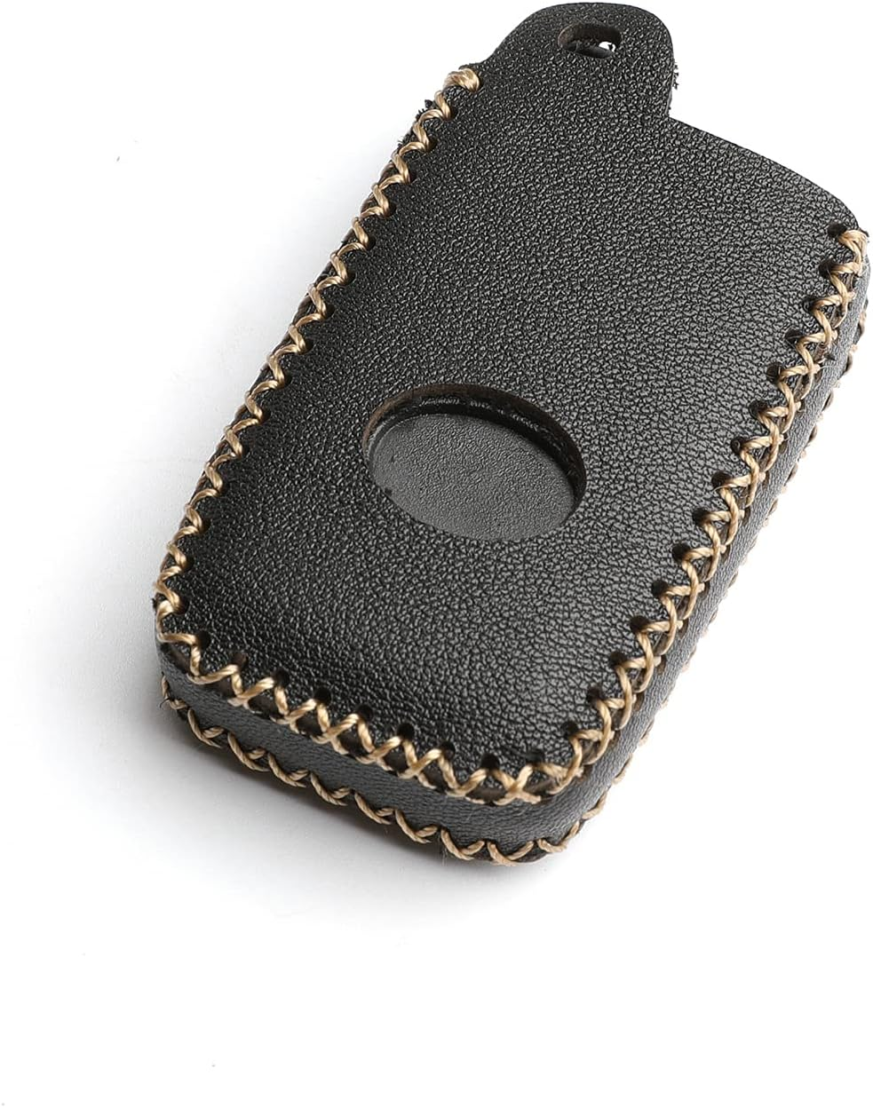 WFMJ Leather for Toyota Camry Avalon Corolla Highlander Prius RAV4 Venza Remote 4 Buttons Key Case Holder Cover Fob Chain (Black)