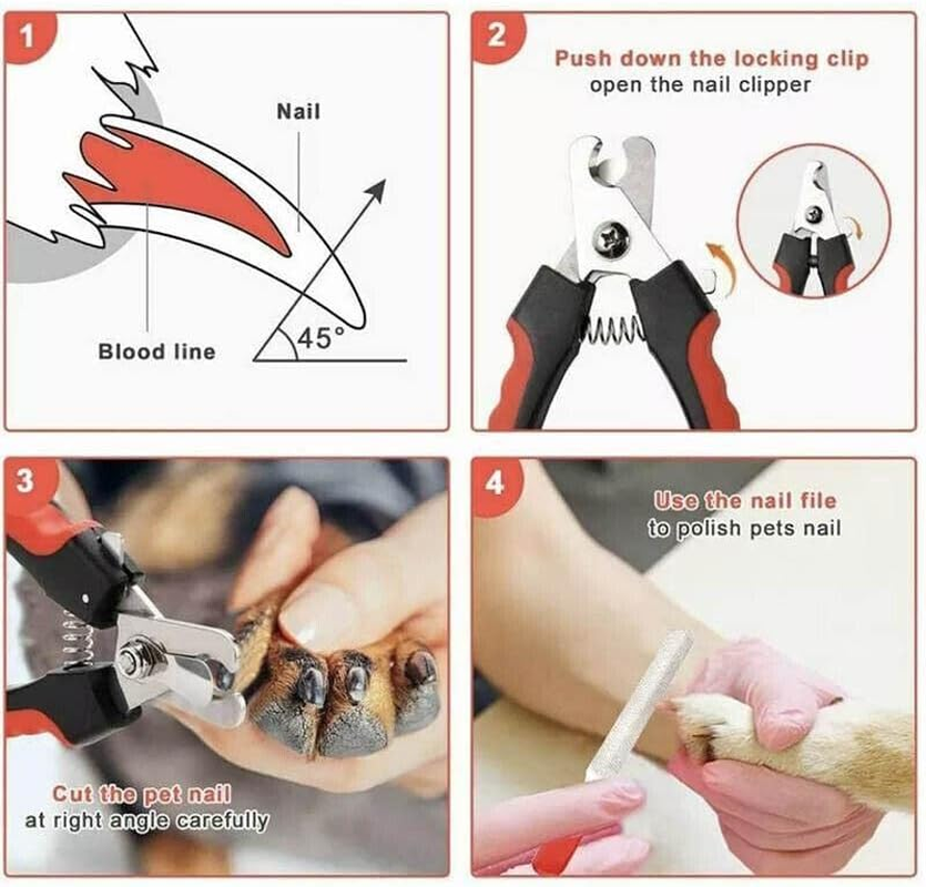 AIMALL Pet Dog & Cat Nail Clippers with Nail File &ndash; Professional Toe Trimmer Clipper Grooming Tool, 6.3&rdquo; Clipper & 5.5&rdquo; Nail File, Safe & Easy Grooming for Pets image number 2
