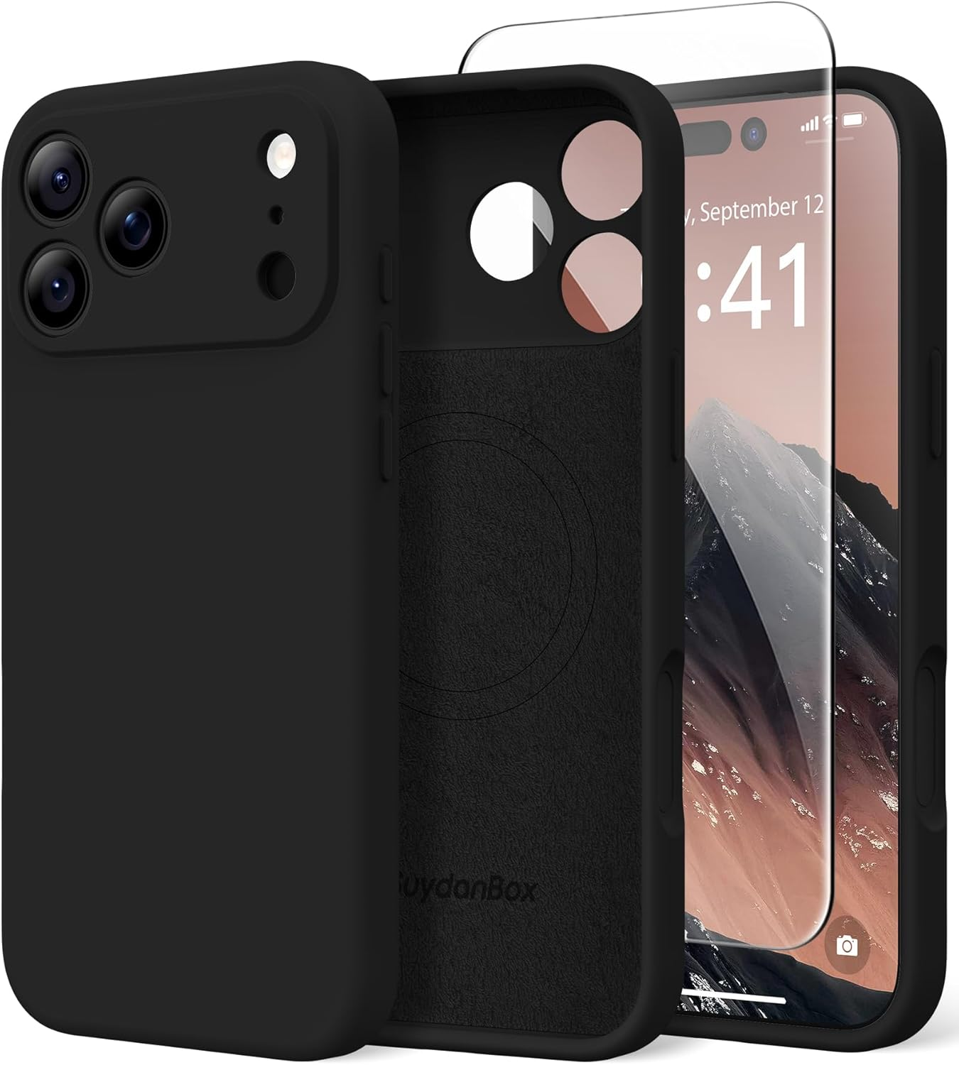 Suydanbox Magnetic for Iphone 17 Pro Max Case, Compatible with Magsafe, [Full Camera Protection][Screen Protector] Silicone Shockproof Protective Phone Case for Iphone 17 Pro Max 6.9", Calke Green