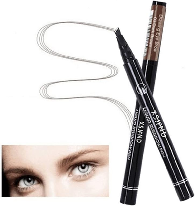 Microblading Tattoo Eyebrow Ink Pen Eye Brow Pencil Brow Enhancer Stencil AU (01# Black)