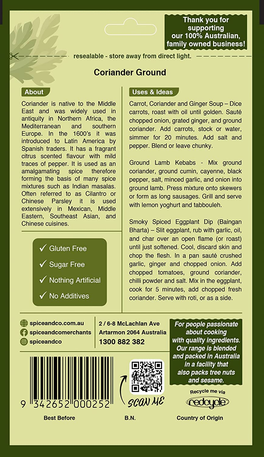 Spice & Co Ground Coriander 60 G