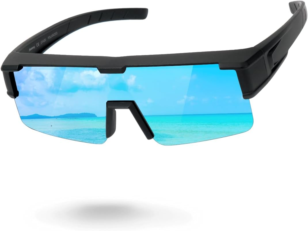 Meeloog Polarized Fit over Glasses Sunglasses for Men Women, UV Protection Sports Wrap around for Driving Cycling Fishing