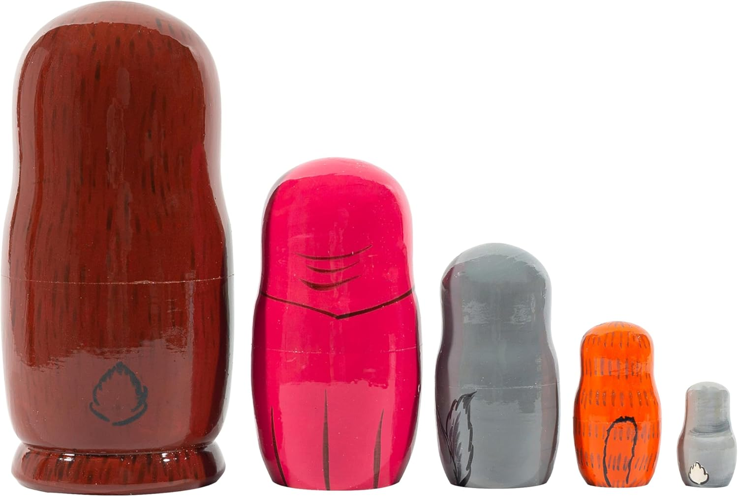 HITT Russian Nesting Dolls Wooden Nesting Toys Fairy Doll &laquo;Masha and the Bear Matryoshka 5 Dolls image number 5