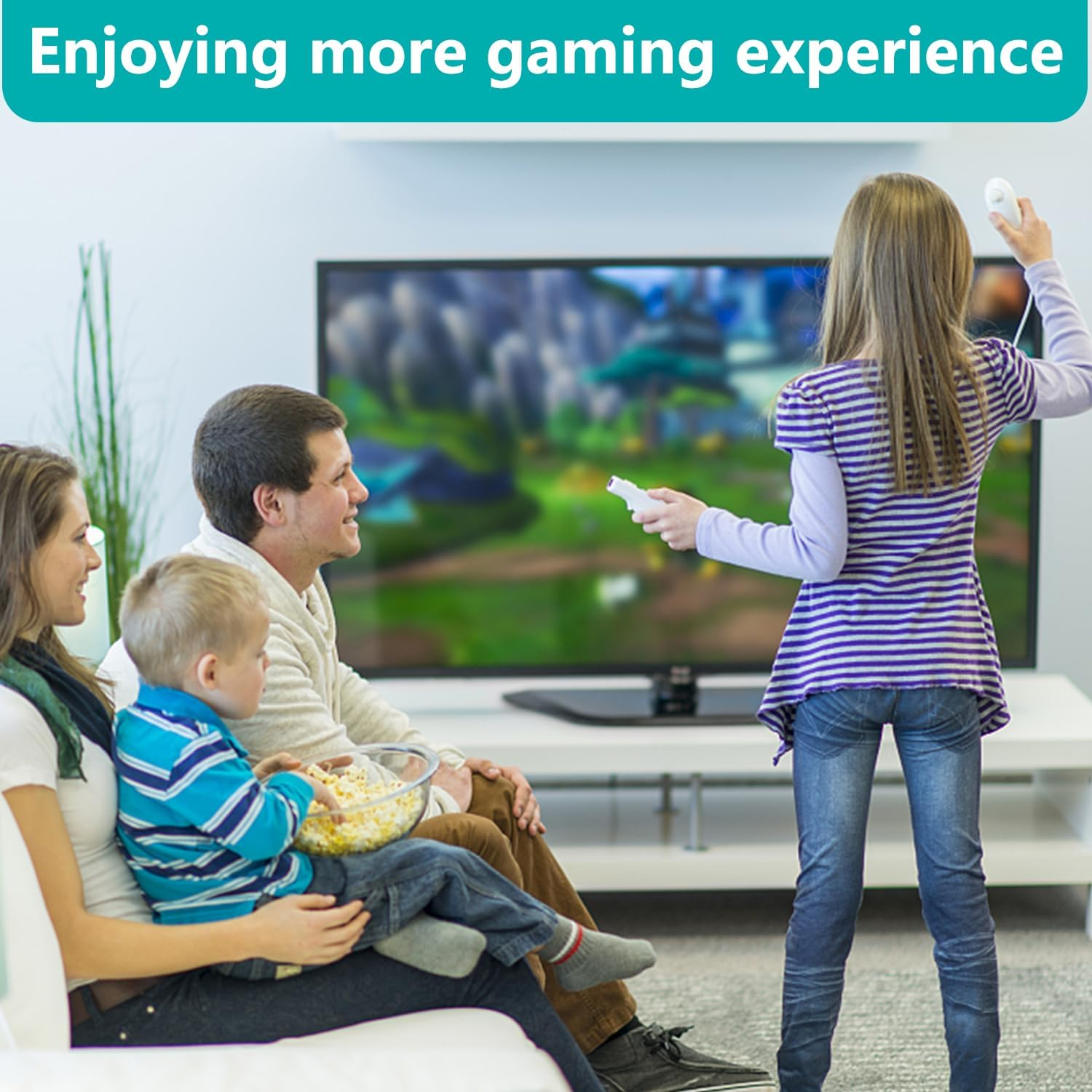 OSTENT Motion Based Wired Nunchuck Controller for Nintendo Wii Console Video Game - Blue image number 2