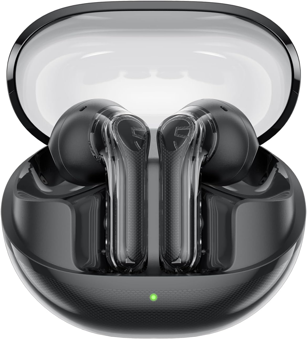 Wireless Earbuds, Soundpeats Clear Pods Bluetooth 5.3 Headphones, 13Mm Drives for Stereo Sound Earphones with 40H Playtime, Dual Mic with ENC for Clear Calls, Game Mode, App Control -Transparent