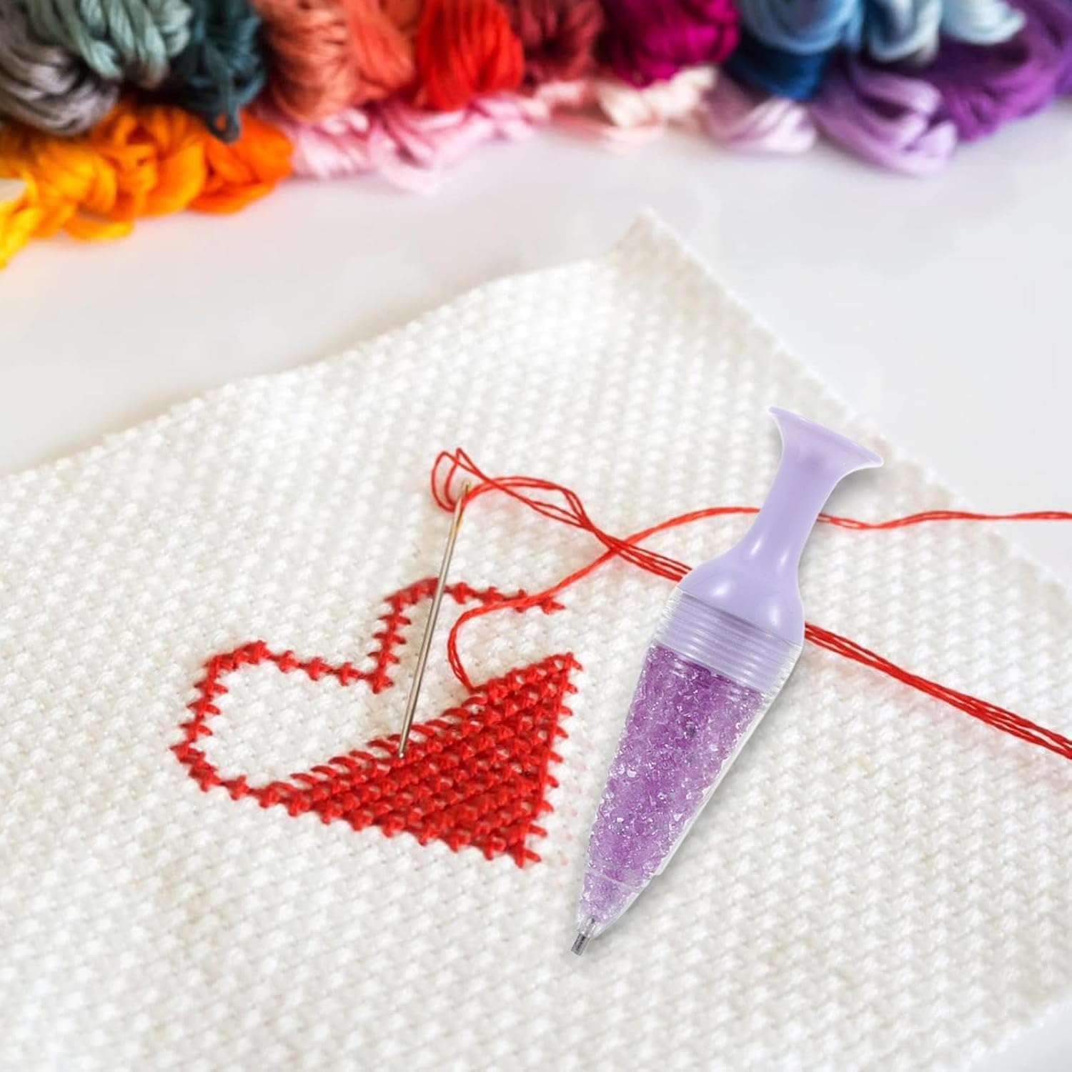 Gem Art Pens, Gems Arts Accessories, 4.72X1.57 Inches, Comfortable Grip Gem Accessories, Portable Point Drill Pen for Painting, Compact Nail Crafts Making - Pink image number 7