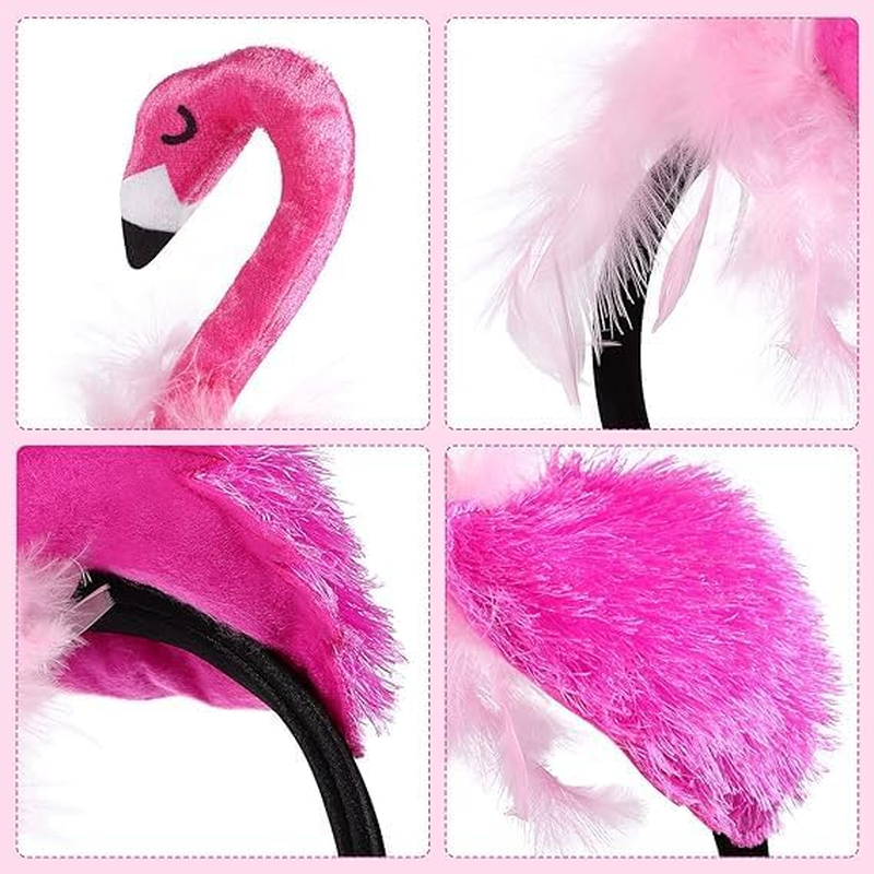 Hawaii Flamingo Headband Creative Flamingo Headdress for Hawaii Carnival Tropical Party Hair Accessory image number 2