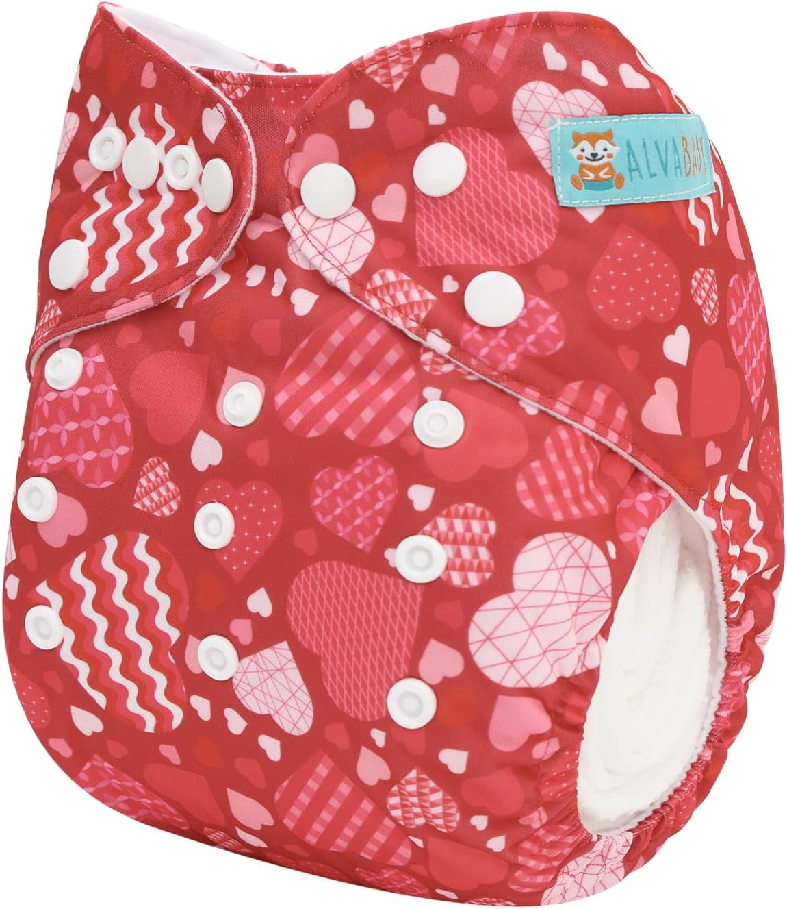 ALVABABY Baby Cloth Diapers One Size Adjustable Washable Reusable for Baby Girls and Boys 1 Pack with 2 Inserts YX227-2T image number 4