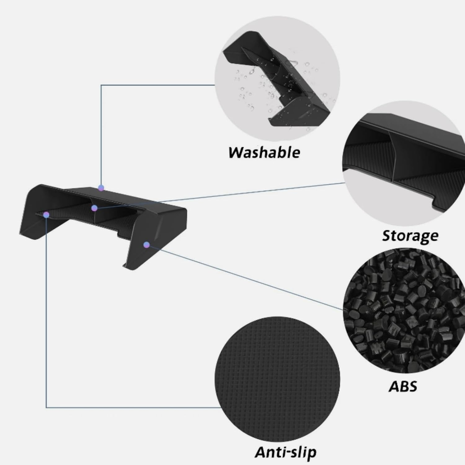 KUGONTC ABS Plastic Center Console Privacy Organizer Compatible with Mitsubishi L200/Triton 2024 2025 Armrest Box Hidden Storage Tray Accessories image number 1