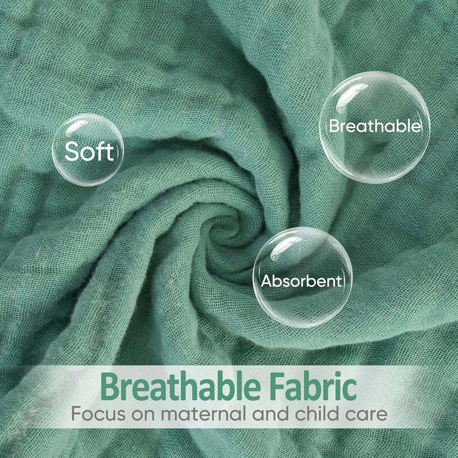 Muslin Burp Cloths 19.6X 11.8In, Pack of 6 - Large,Ultra Absorbent 100% Cotton for Baby Drool and Messes - Soft, Safe & Gentle Baby Burp Cloths for Boys & Girls - Multi (​​Dreamy Baby Towel Array​) image number 6