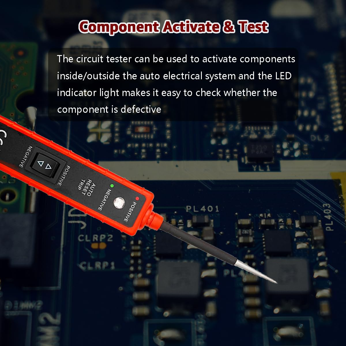 ITEQ Power Circuit Probe Tester, 6V-24V DC Test Light, Automotive Short Circuit Located and Component Activated, 12V Auto Electrical Tester, Polarity Identify with LED Light, Overload Protection image number 5