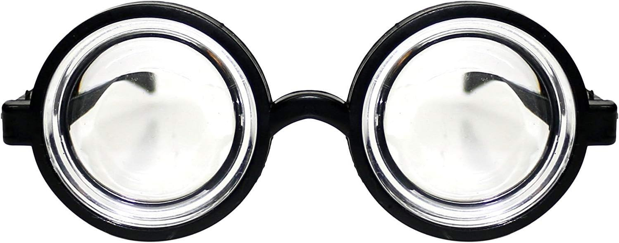 Nerd Glasses round Thick Geek Fancy Dress Costume Retro Joke Wizard image number 1