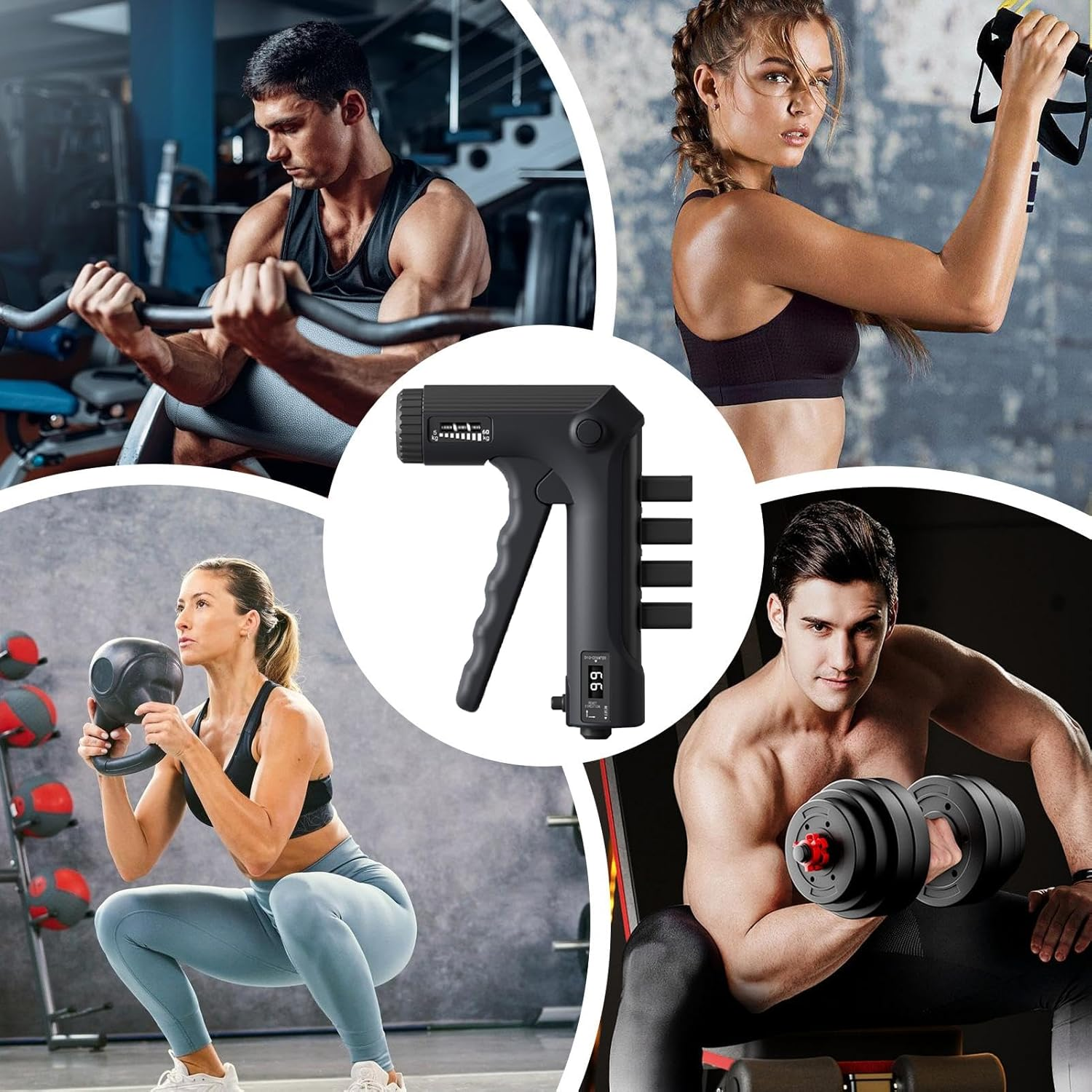 Grip Strength Trainer | Adjustable Forearm Strength Trainer - Fitness Equipment & Accessories for Home Gym Exercise Fitness Training Recovery Muscle-Building - Black image number 6