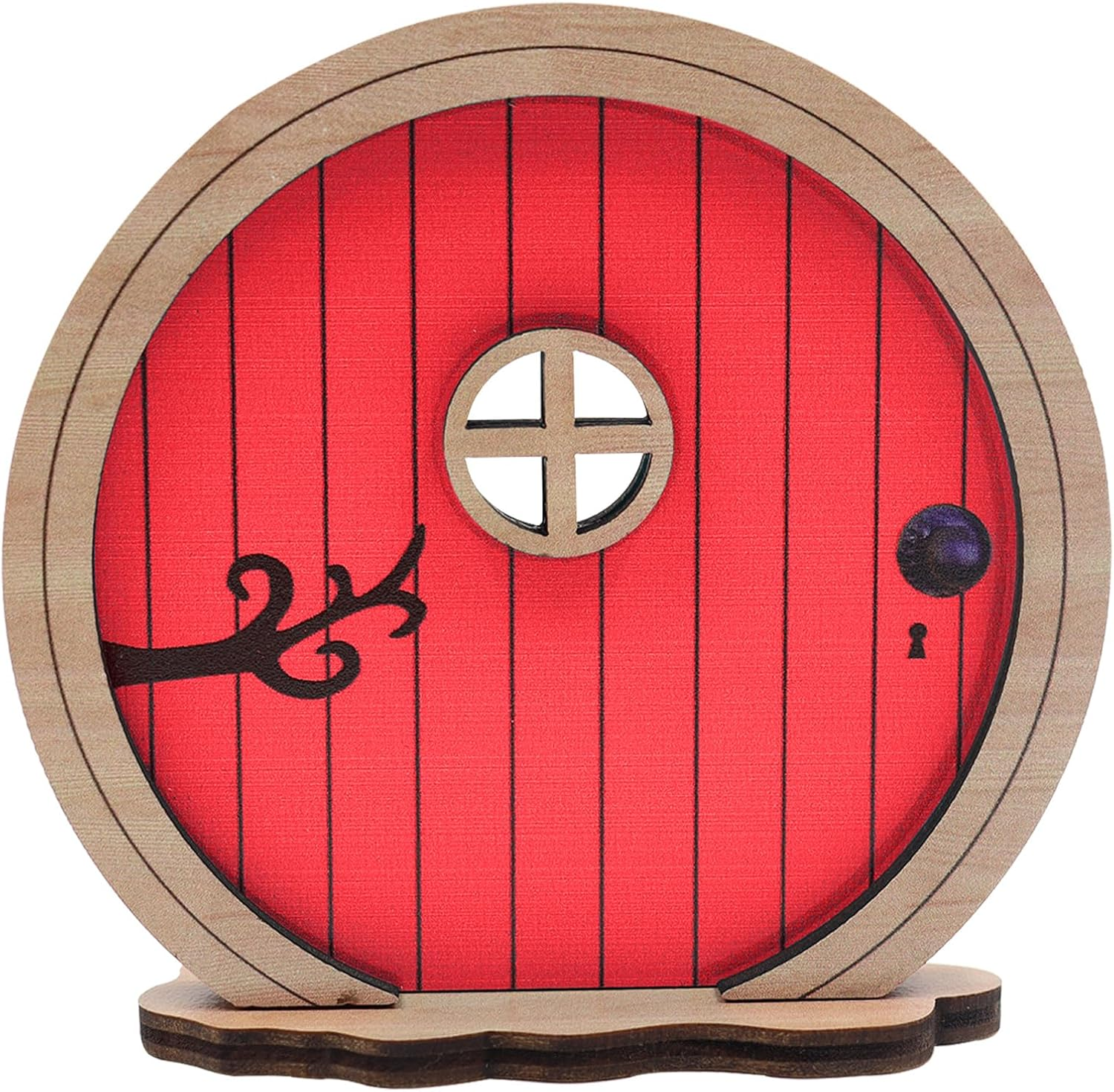 Fairy Door for Garden, Miniature Elf Door for Wall, Fairy Garden Accessories Outdoor for Trees and Tree Trunk, Mini Arch Fairy Tale Door Courtyards Decoration (Blue)