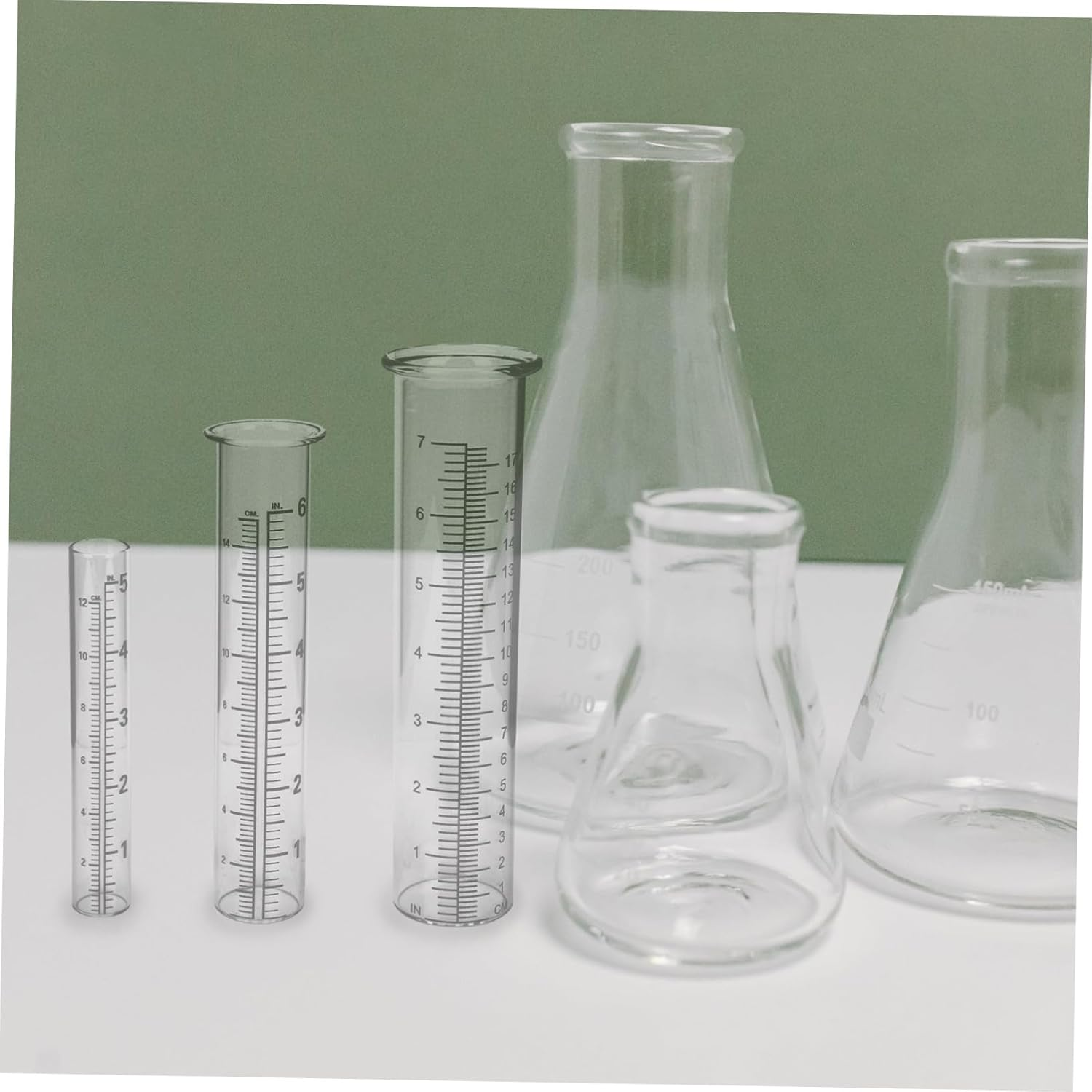 Outanaya 3Pcs Glass Rain Gauge Tubes Accurate Clear Scale Rainfall Measuring Cylinders Outdoor Garden Tool Practical Transparent Rainfall Gauge image number 2