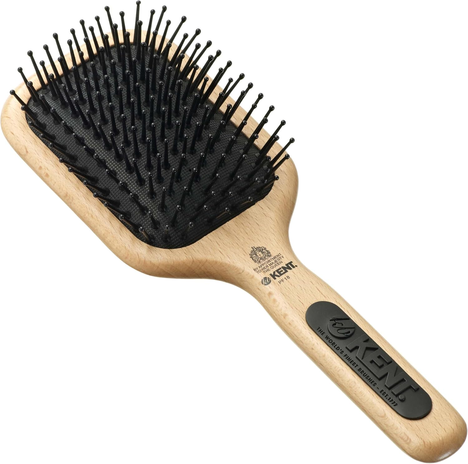 Kent Paddle Hair Brush with Non Scratch Ball-Tipped Nylon Quills, Medium image number 5