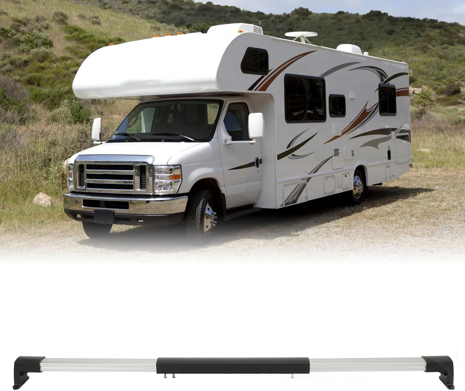 Rv Screen Door Cross Bar, 17Pcs 54Cm to 72Cm Adjustable Aluminium Alloy Rv Door Handle Grab Bar for Trailers, Campers, Caravans, Universal Rv Assist Handle, Rv Accessories image number 4